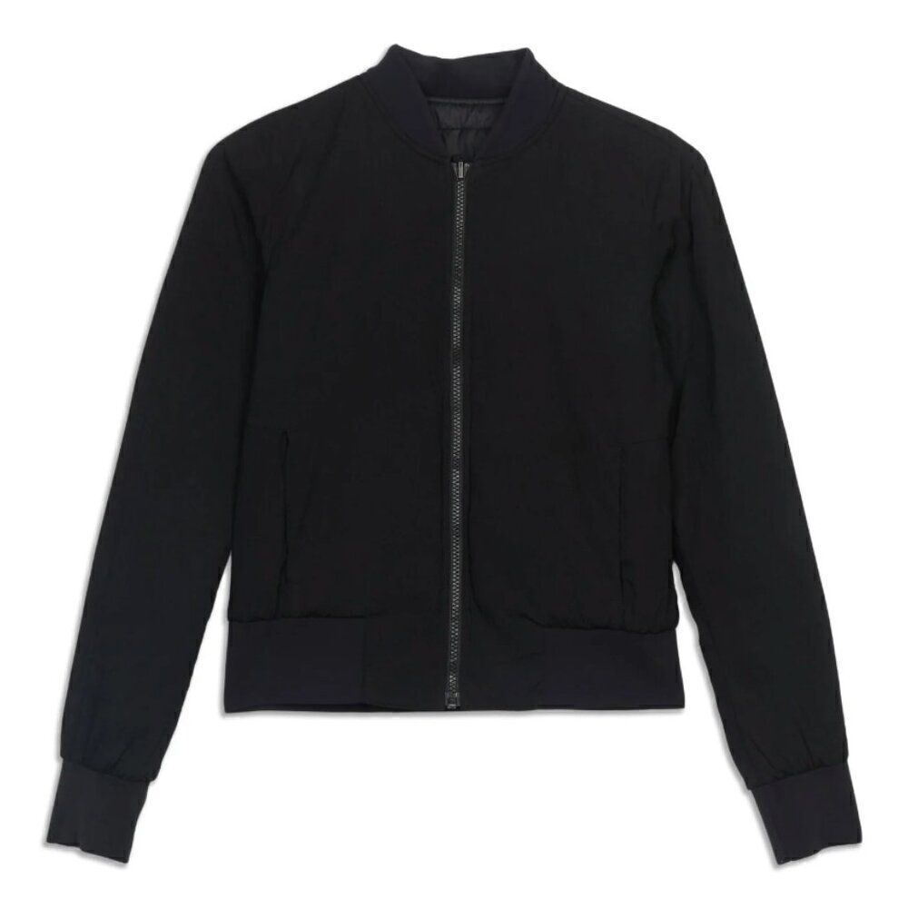 Lululemon Athletica Black Non-Stop Bomber Zip Jacket Size 4